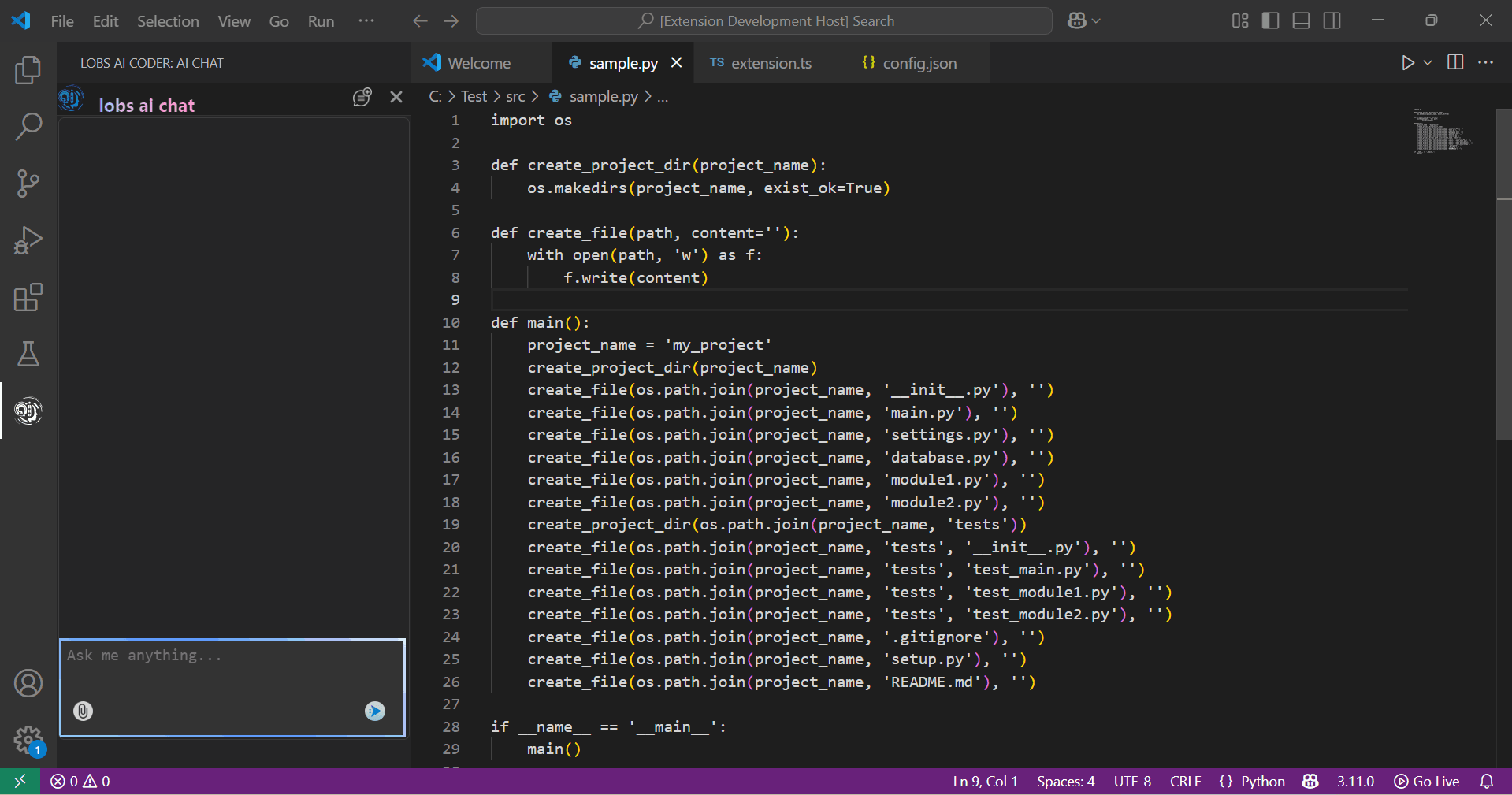 LobsAI Coder screenshot
